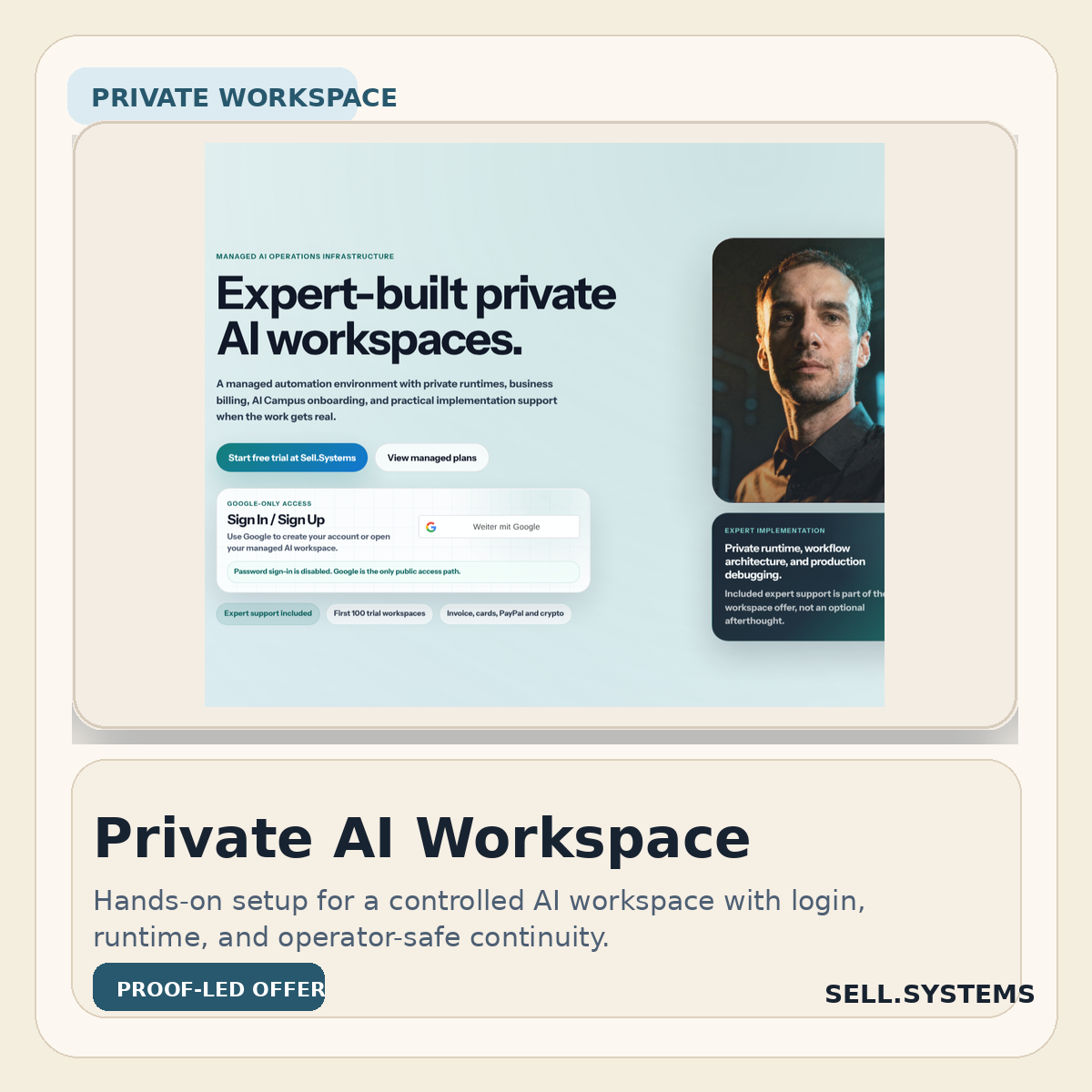 Private AI Workspace Setup proof card