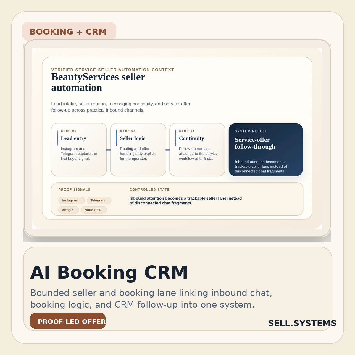 AI Seller Booking and CRM System proof card