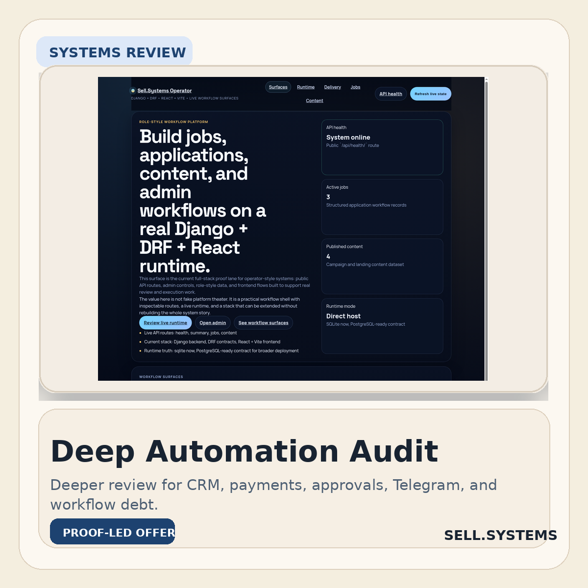 Deep Automation and Integration Audit proof card