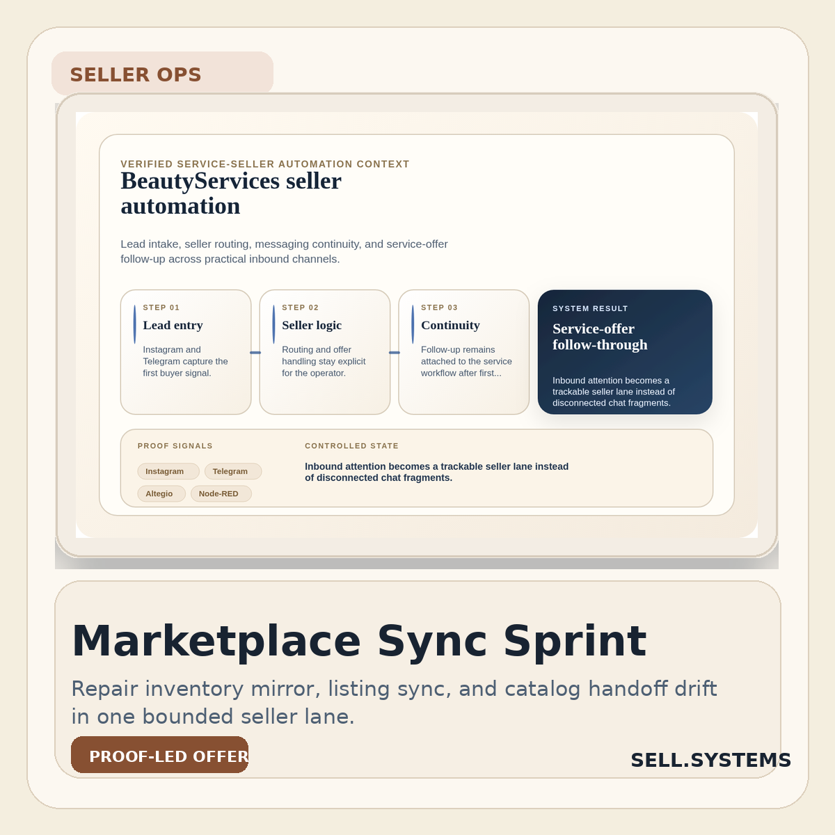 eBay and marketplace sync repair sprint proof card
